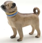 Meissen porcelain. Pug figure as a container with bronze D'Oré closure.