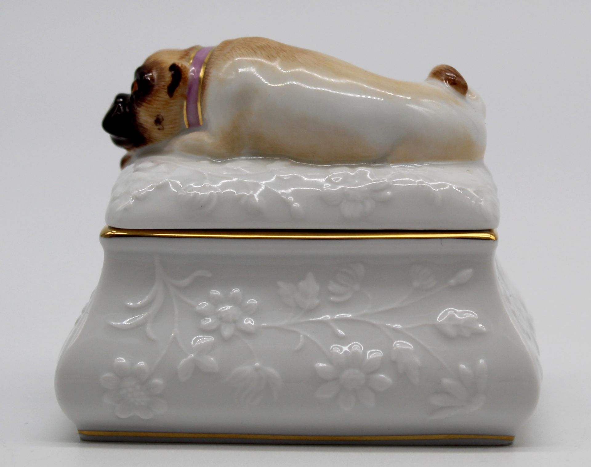 Box with pug lid. Meissen porcelain. - Image 6 of 10