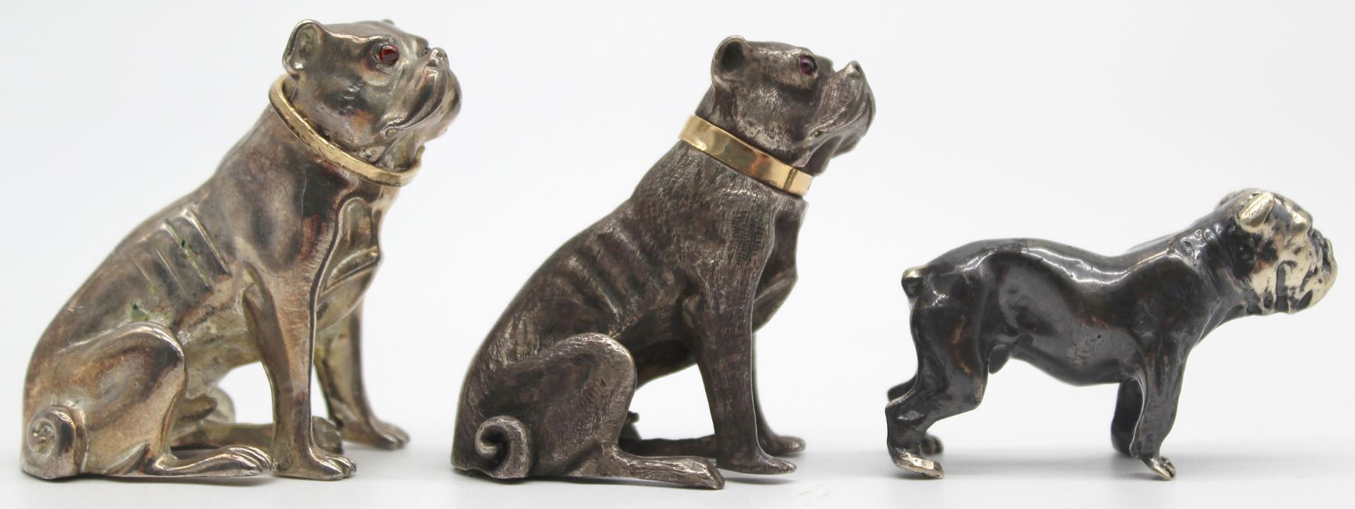 7 figures pug? Partly with silver. Also salt shaker, pillbox. - Image 17 of 23