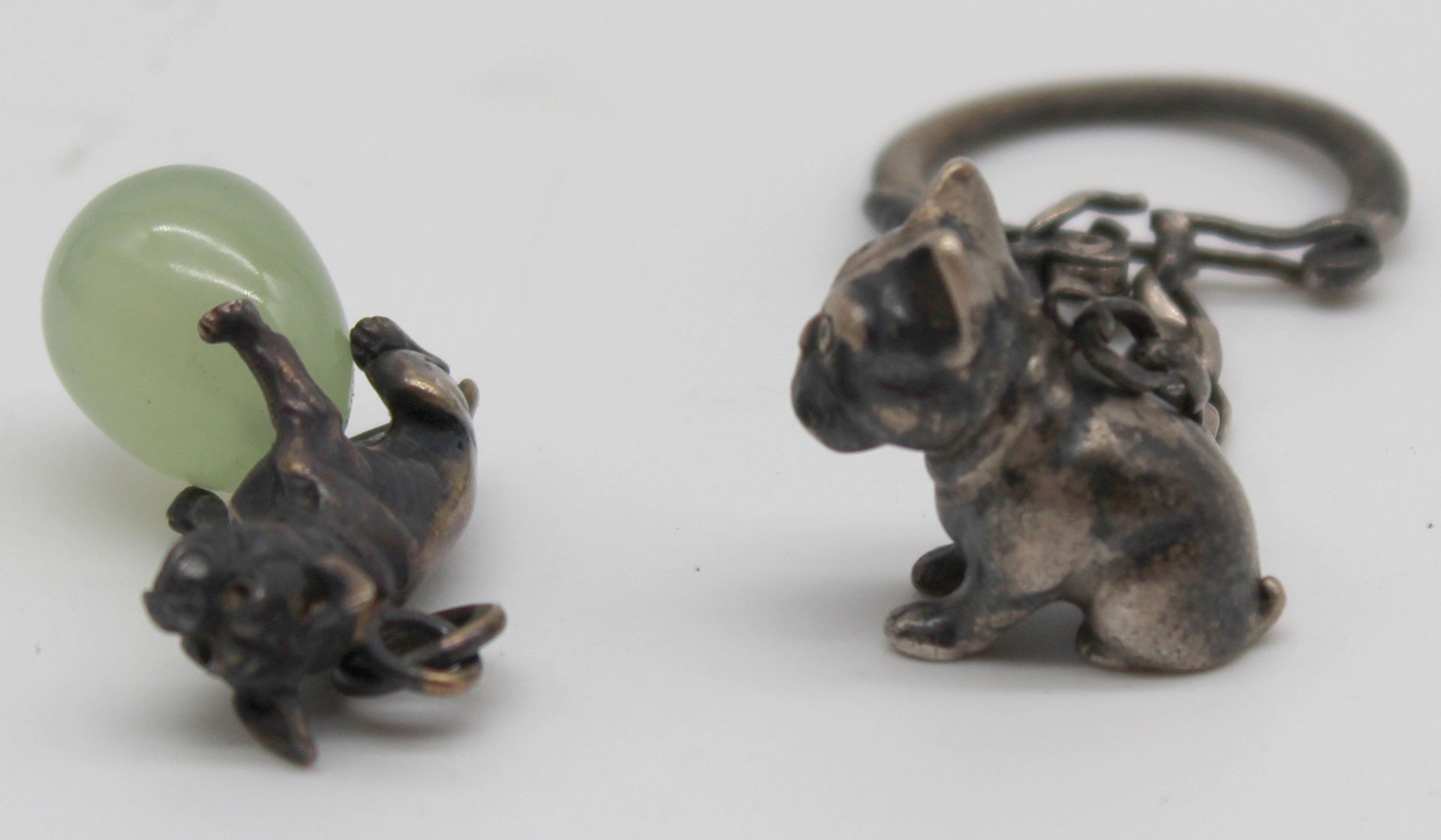 7 figures pug? Partly with silver. Also salt shaker, pillbox. - Image 11 of 23