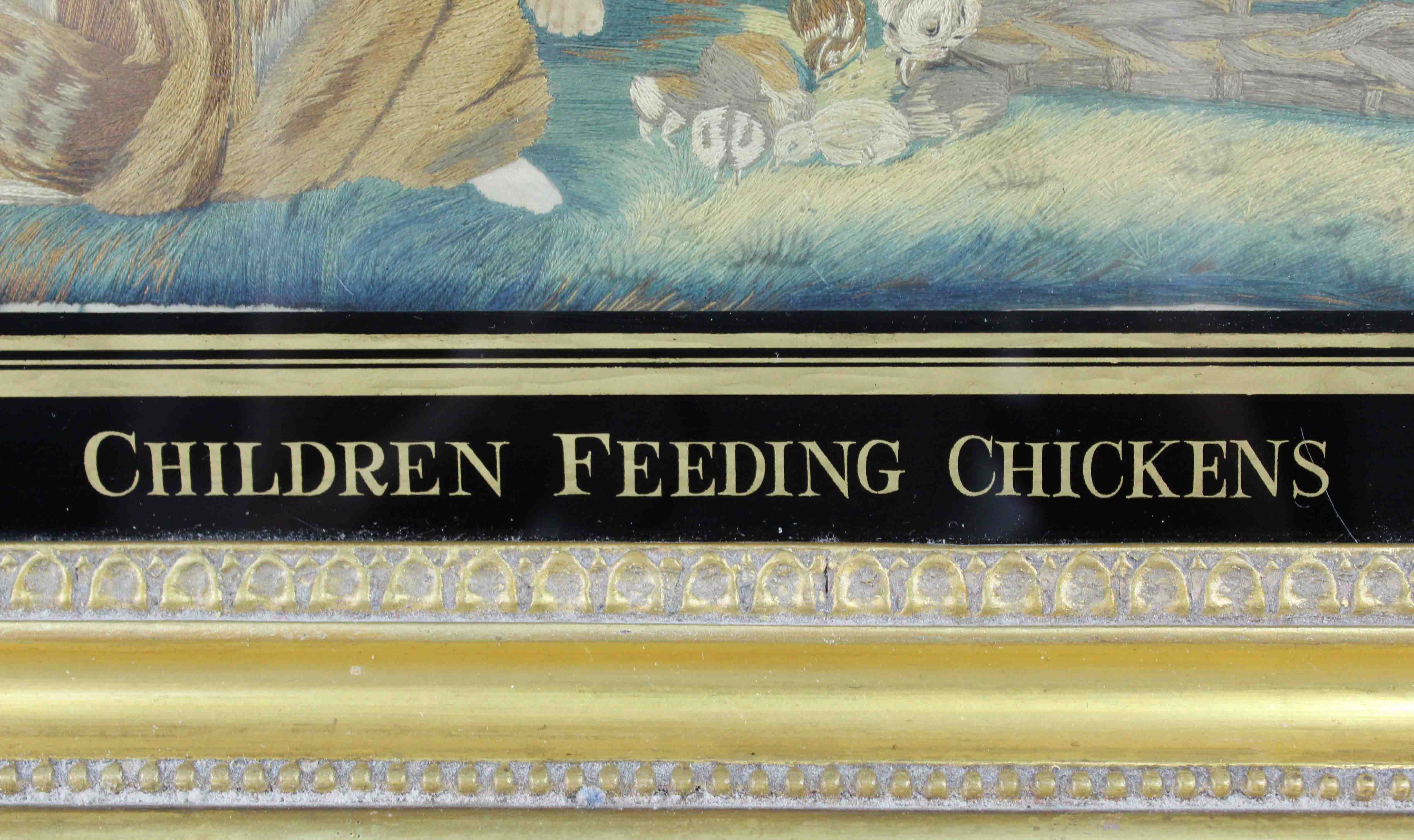 ENGLISH SCHOOL (XIX). "Children Feeding Chickens". - Image 6 of 12