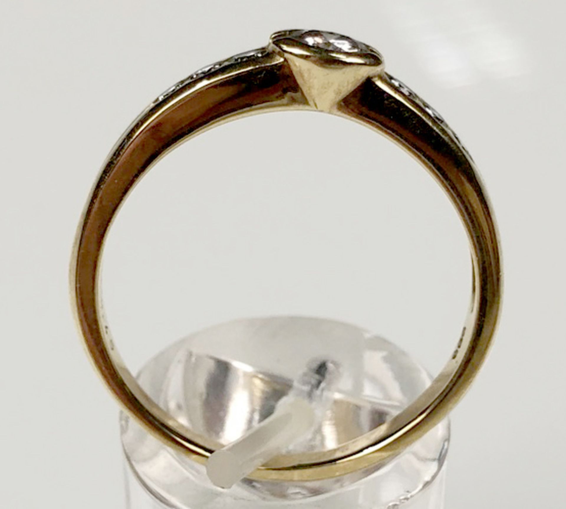 Ring gold 585. Central diamond / brilliant. Approximately 0.25 carat. - Image 4 of 11