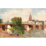 Karl DÖRRBECKER (1894 - 1983). Frankfurt. The old bridge 1937.