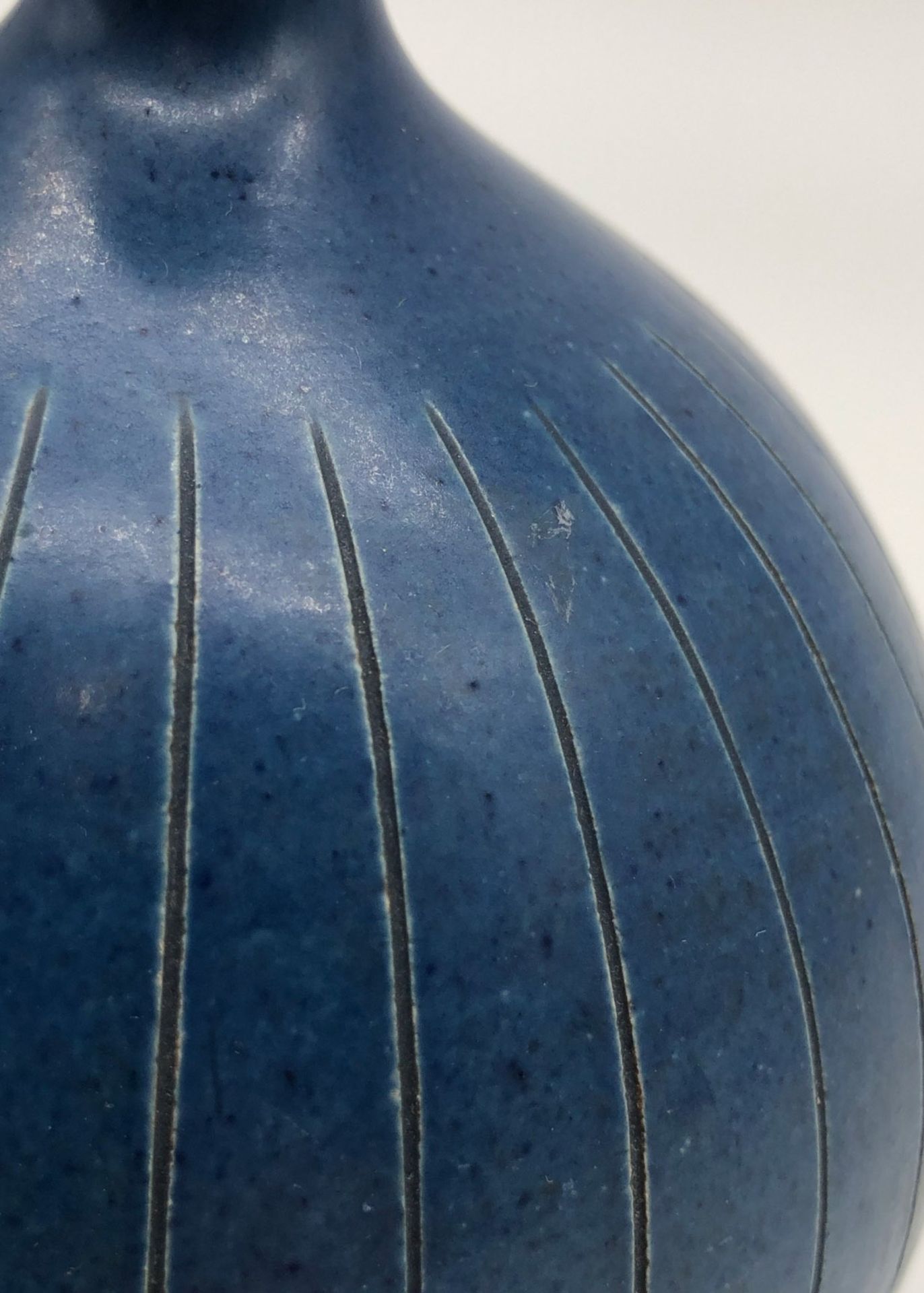Vase. Blue glaze. Probably China, Japan, Korea. Mark. - Image 5 of 9