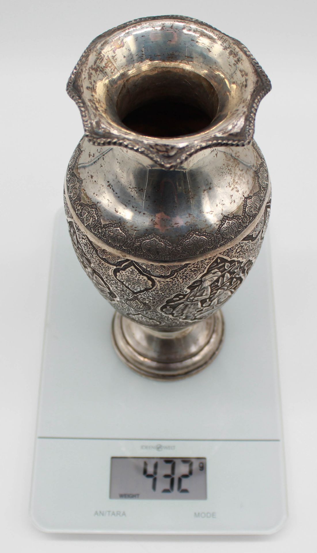 Vase, silver. Probably Isfahan, Iran. Old. - Image 5 of 13