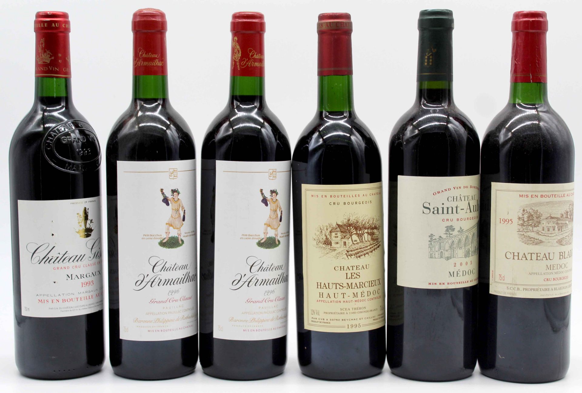 6 whole bottles of Bordeaux red wine, France. - Image 12 of 20