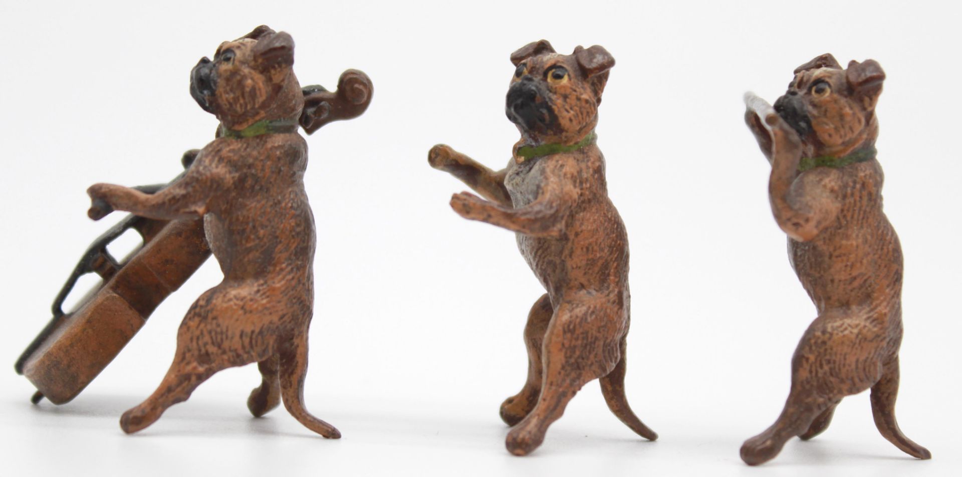 Dog band. 10 small bronzes. Cold painted. Vienna? Up to 4.5 cm high. - Image 2 of 22