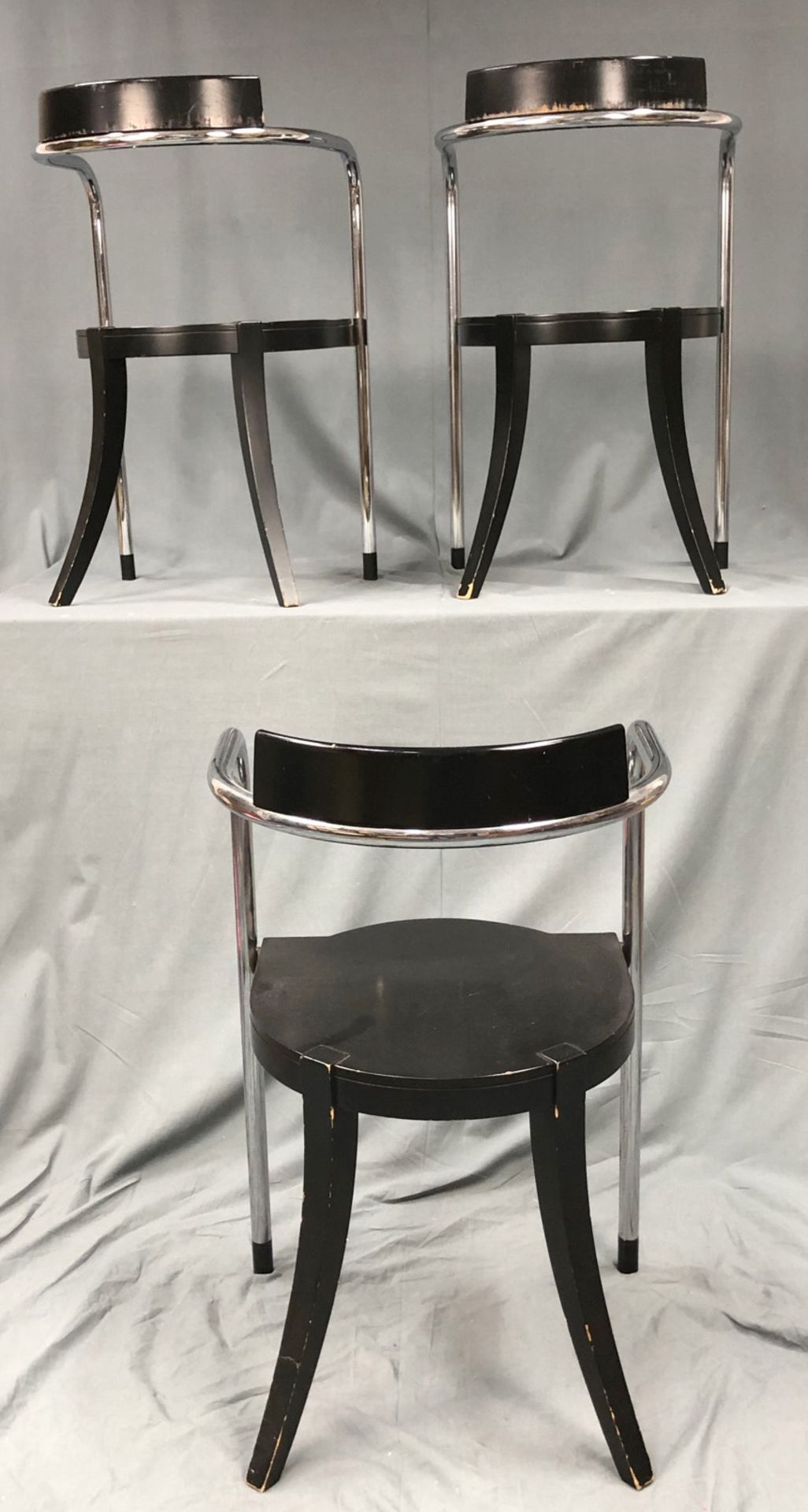 3 chrome dining chairs by David Palterer for Zanotta, 1980s. - Image 8 of 14