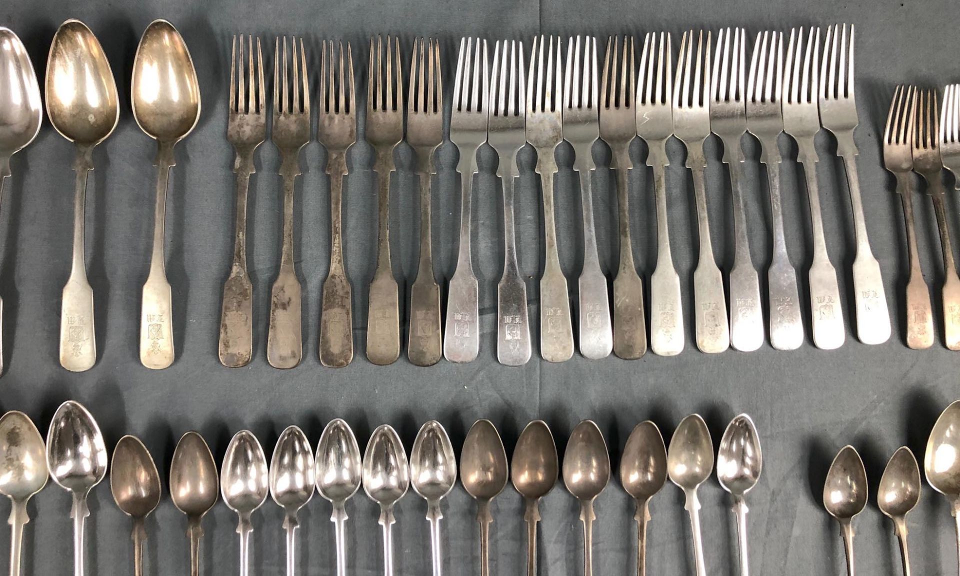 Cutlery silver. Mostly inscribed '' Knauer''. 12 lot. - Image 18 of 24