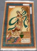 Tabriz Persian carpet. Pictorial rug. Iran. Very fine weave.