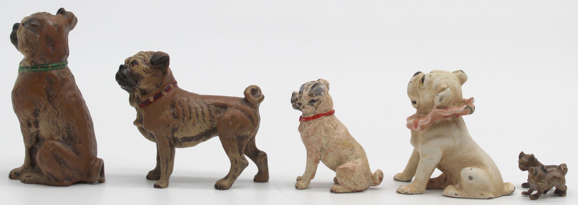5 pugs. Cold painted bronze, Vienna? - Image 9 of 13