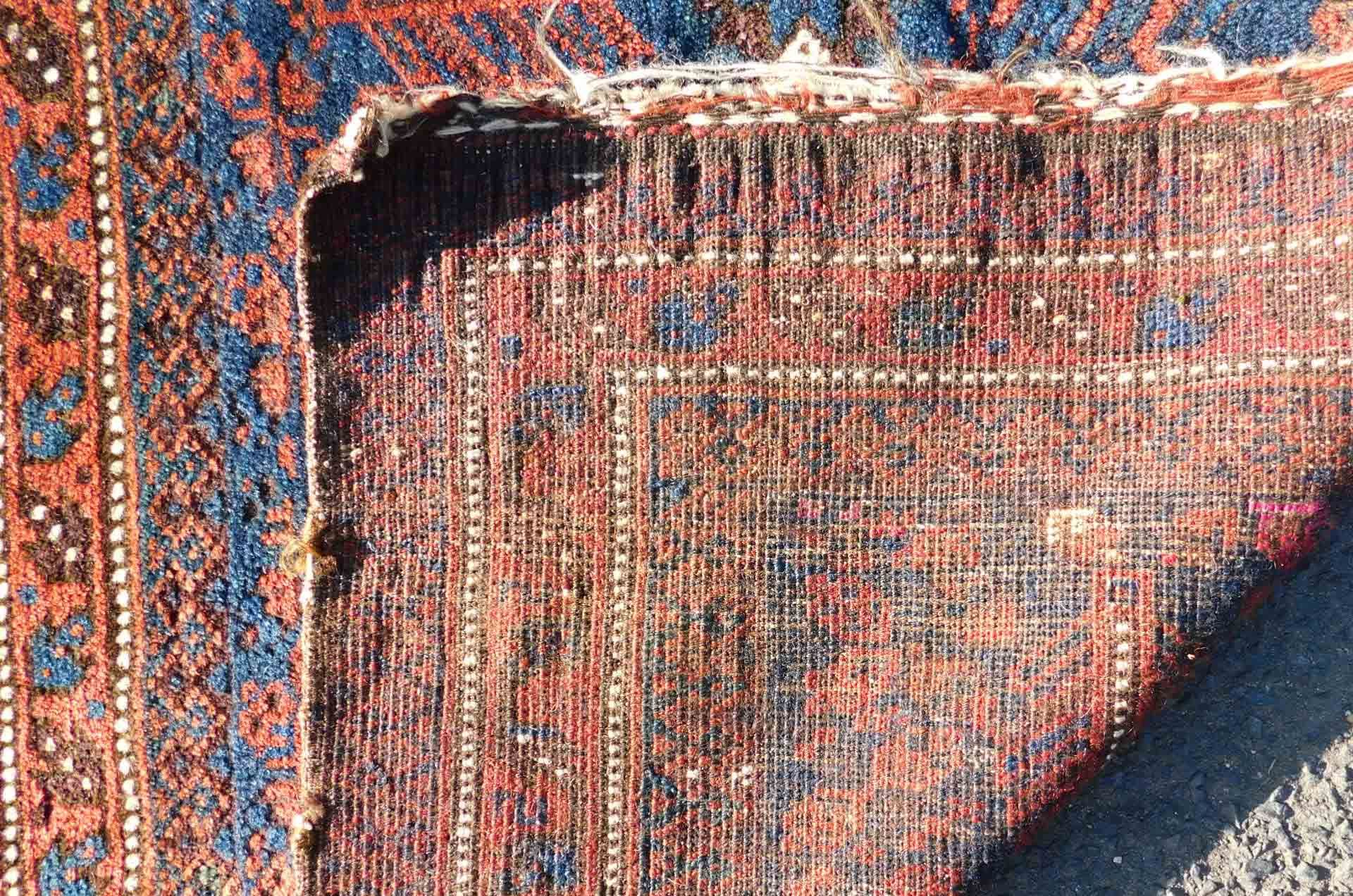 Baluch bag front. Tree pattern. Antique. Around 120 - 180 years old. - Image 5 of 6