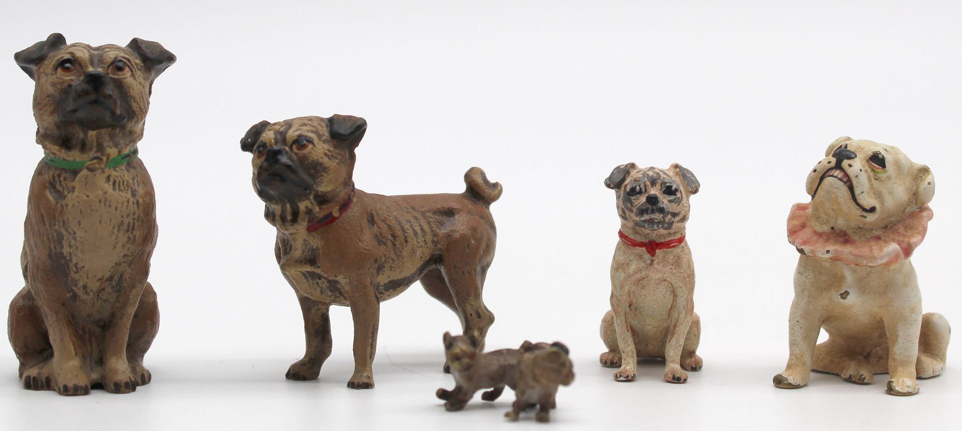 5 pugs. Cold painted bronze, Vienna? - Image 6 of 13