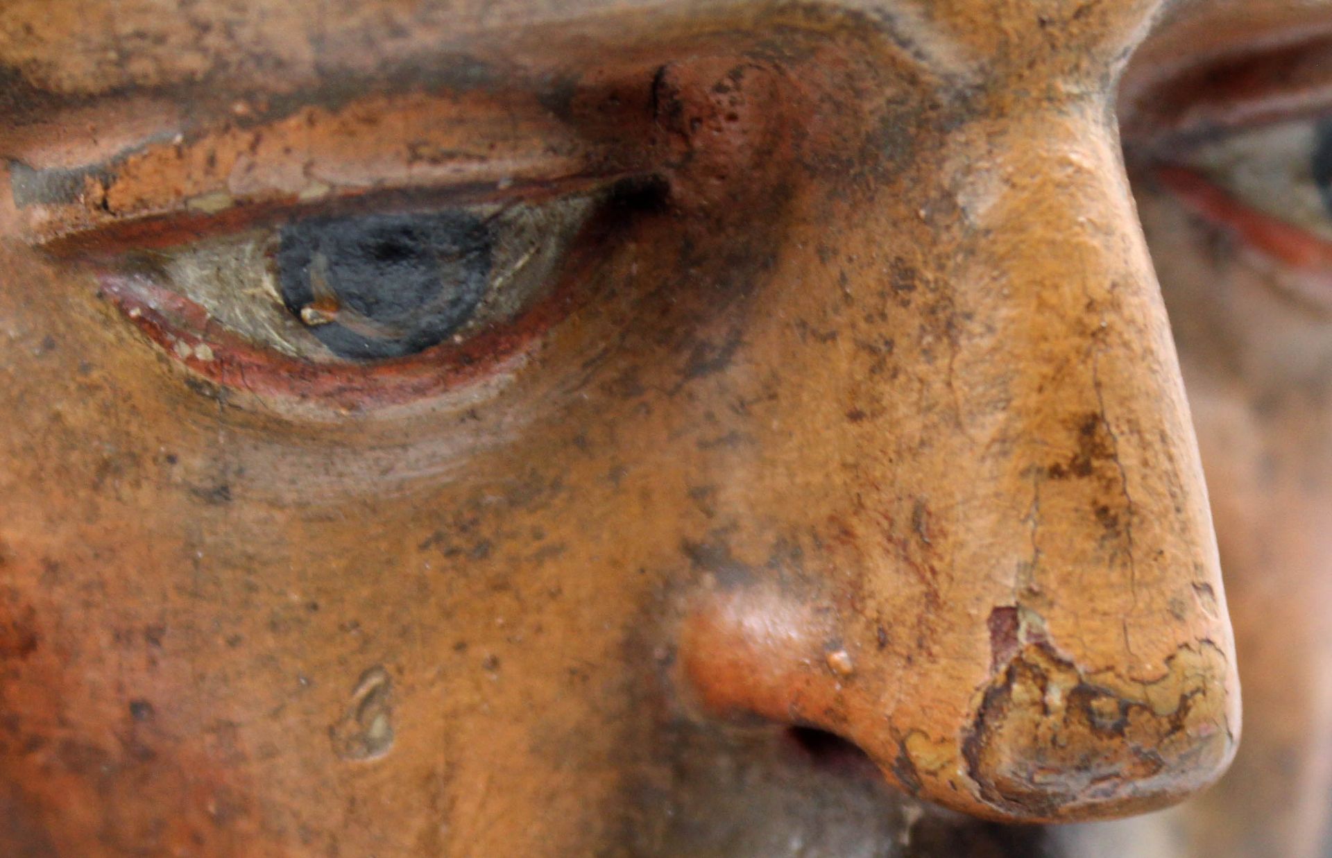 2 sculptures carved wood coloured. Probably 17th century. Germany. - Image 12 of 20