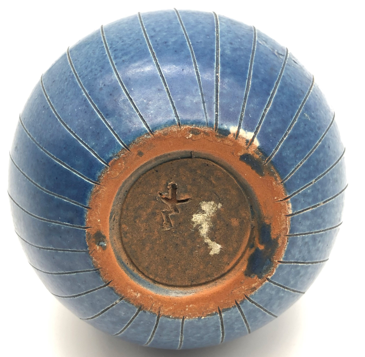Vase. Blue glaze. Probably China, Japan, Korea. Mark. - Image 7 of 9