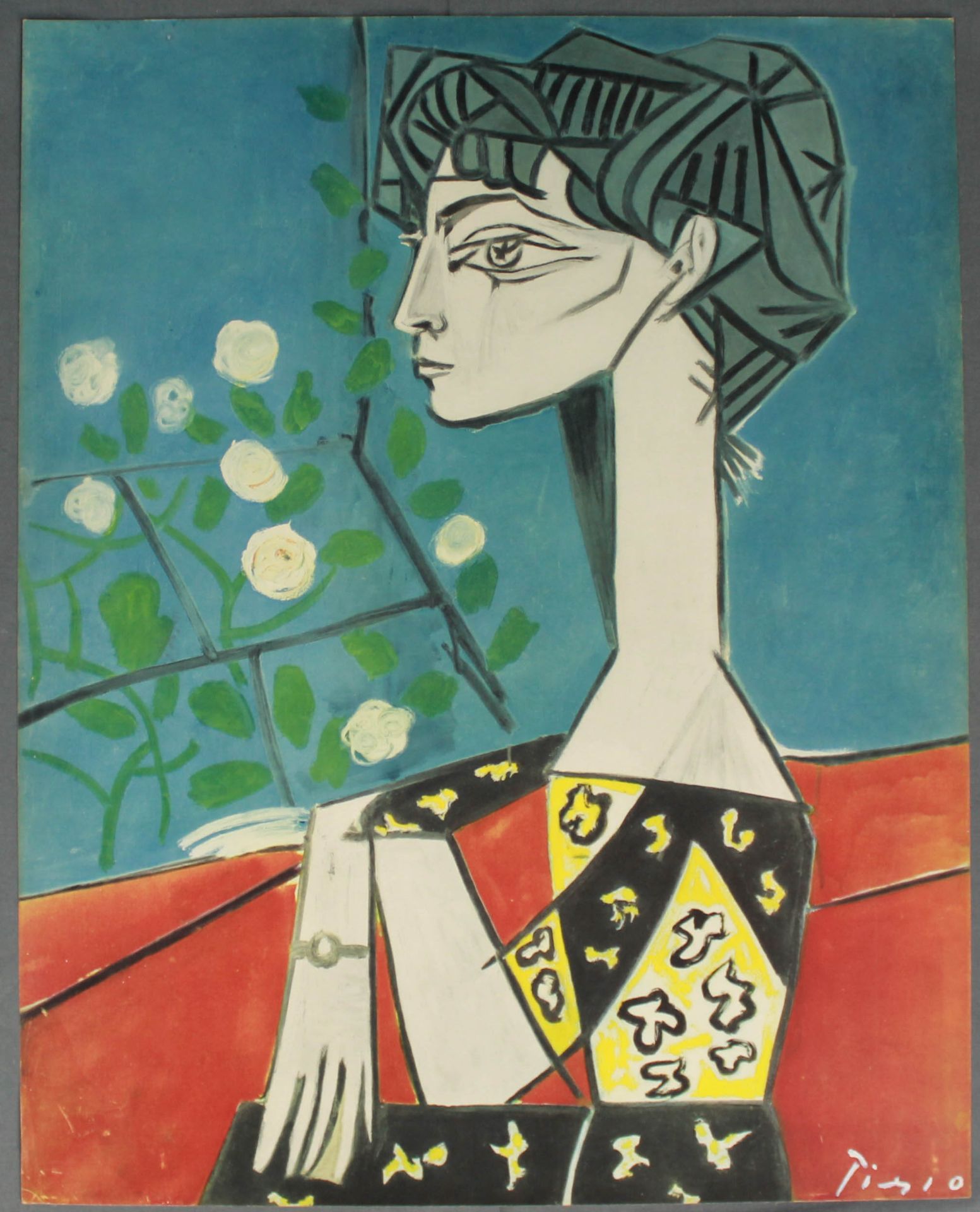 Pablo PICASSO (1881 - 1973). Madame Z, Jaqueline with flowers.