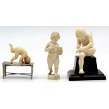 3 figures, boys, ivory around 1900. Probably Erbach.