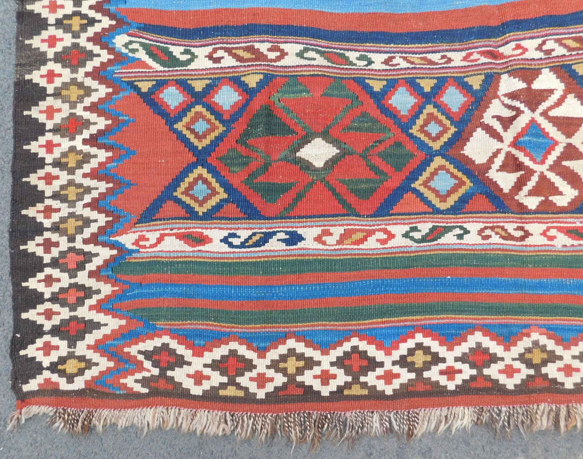 Shah- Savan Stripe Kilim. Caucasus. Antique, approx. 120 - 160 Jahre alt. - Image 5 of 12