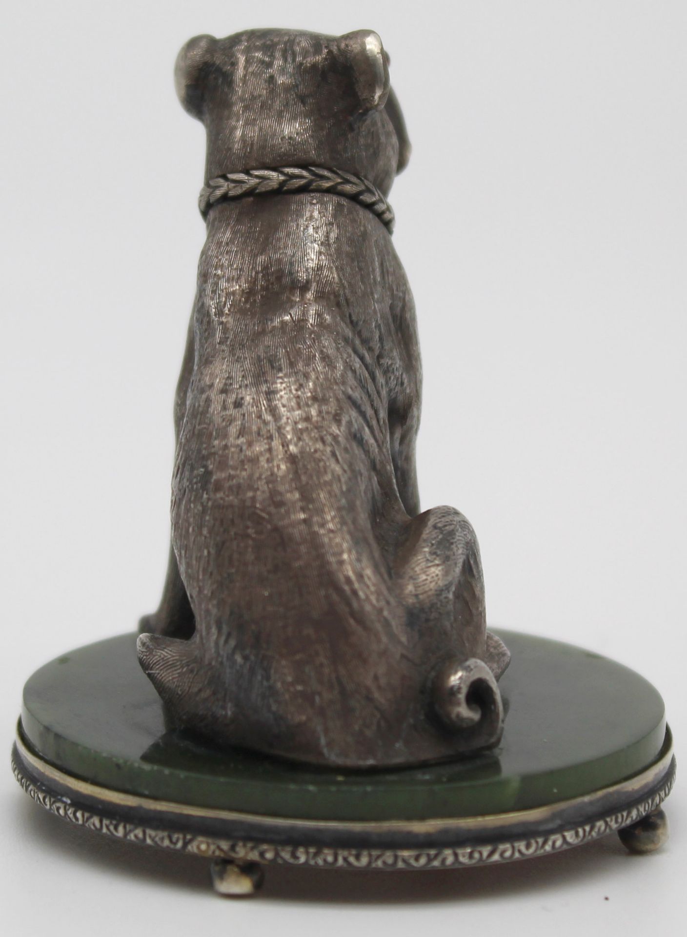 Silver 88, Faberge, H. Wigström. Russia around 1910. Pug, bulldog? - Image 5 of 10