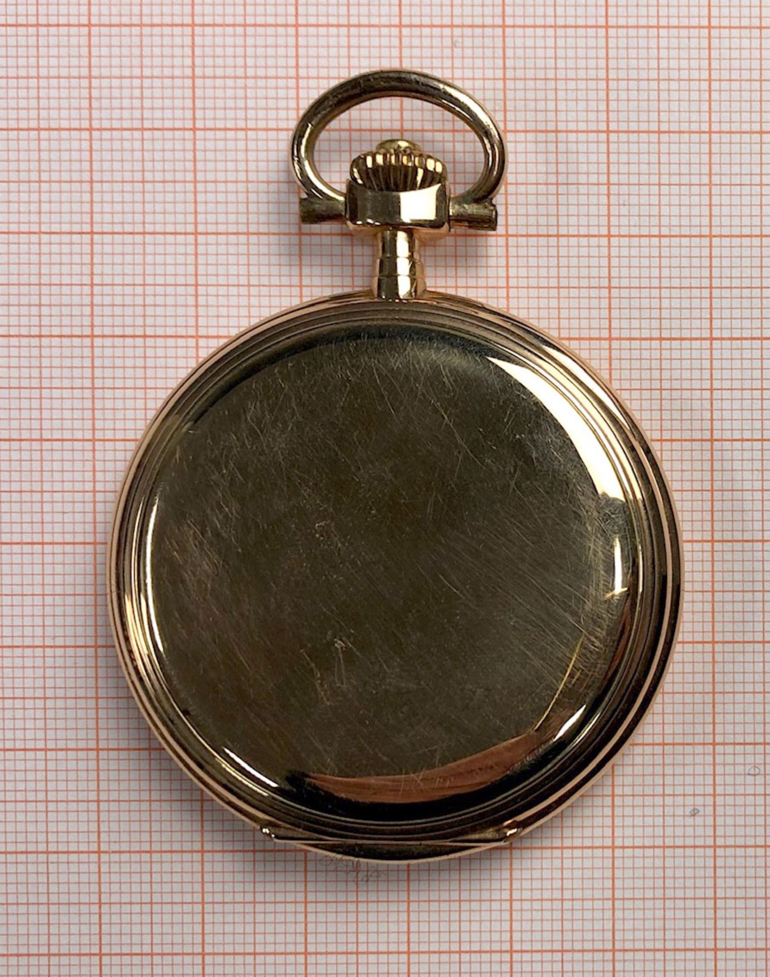 Pocket watch Glashütte. 3 lids yellow gold 14 carat. - Image 8 of 17