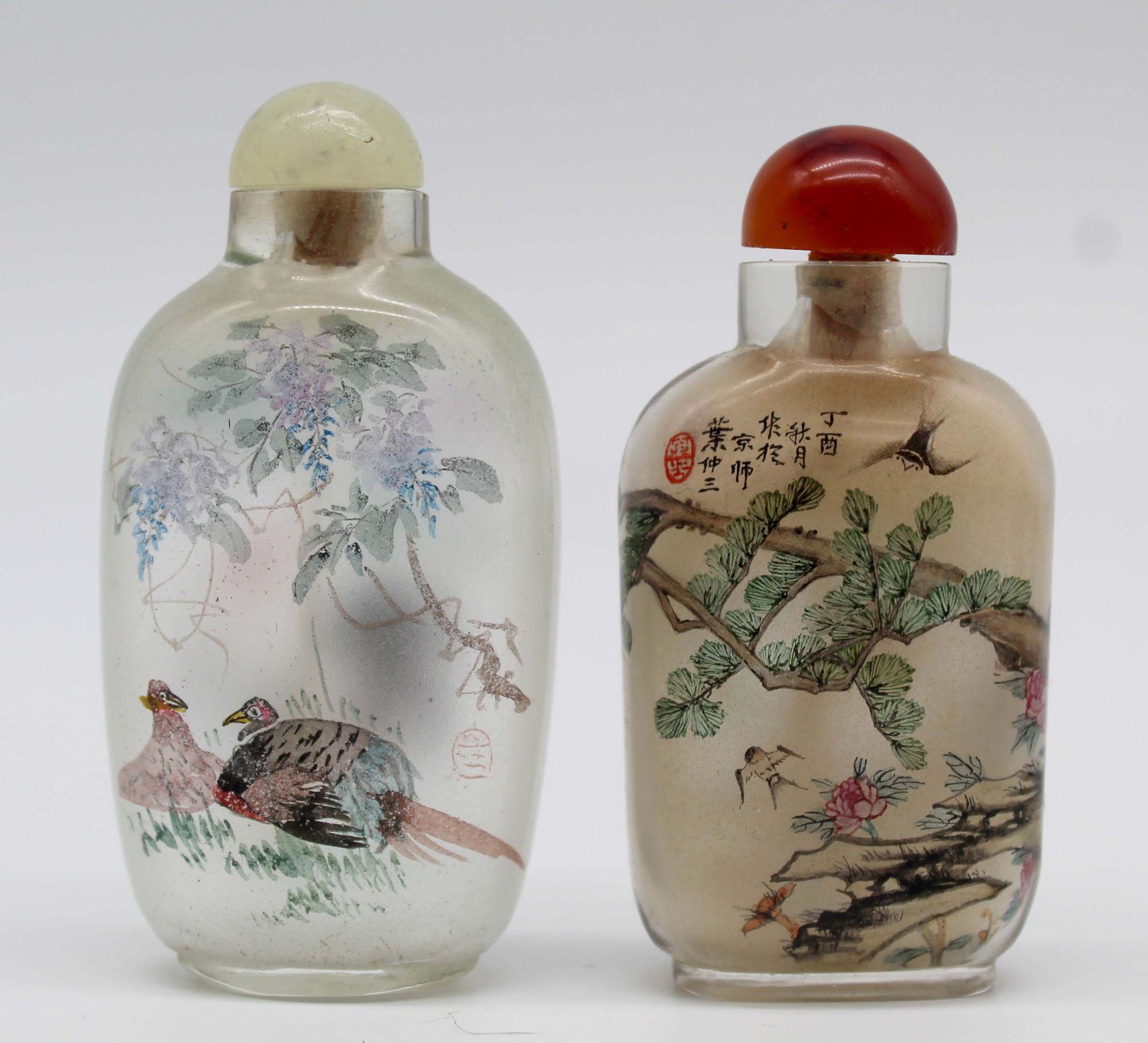 7 Snuff Bottles, Glass, stone? Probably China old. - Image 14 of 16