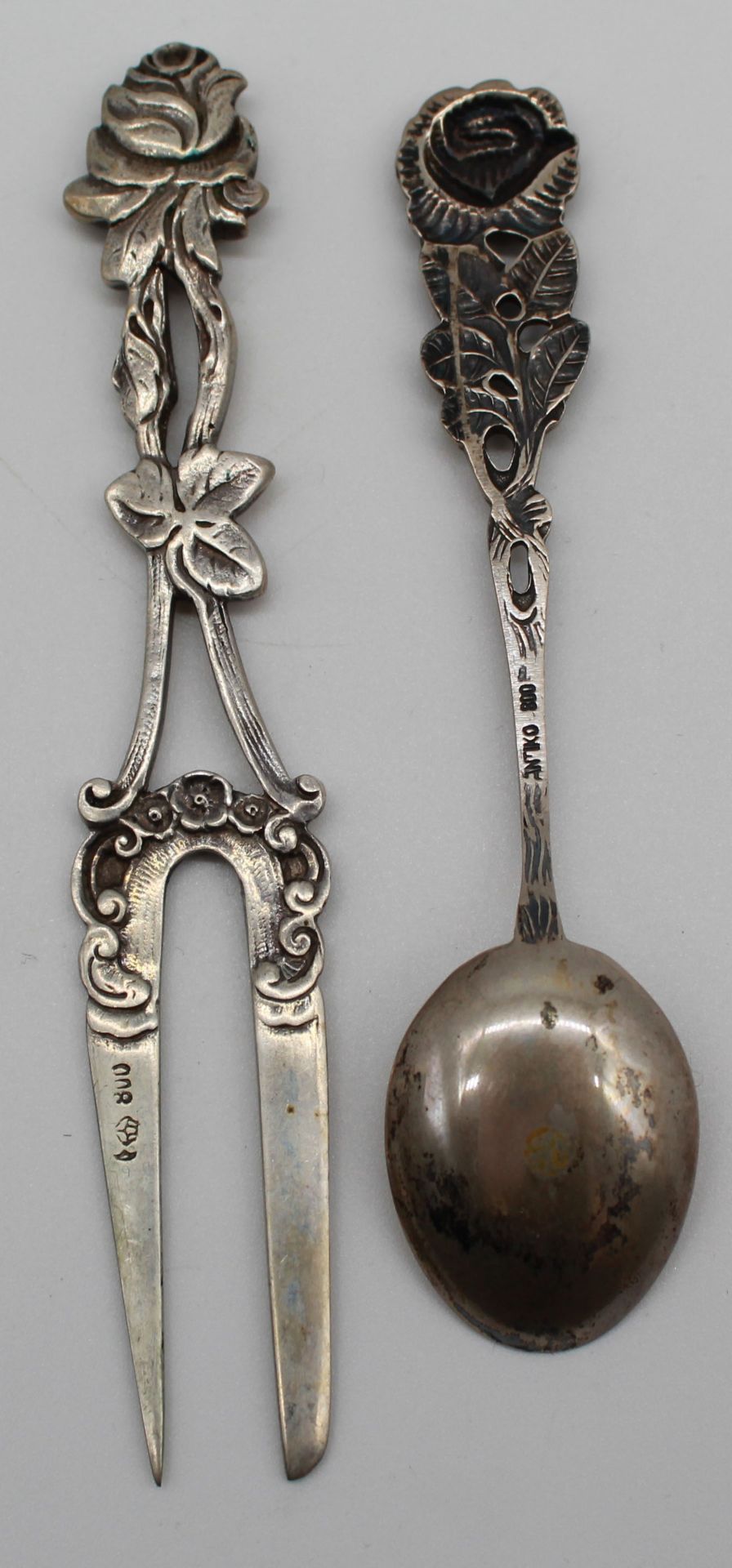 800 silver, half moon crown. Cutlery. - Image 5 of 24