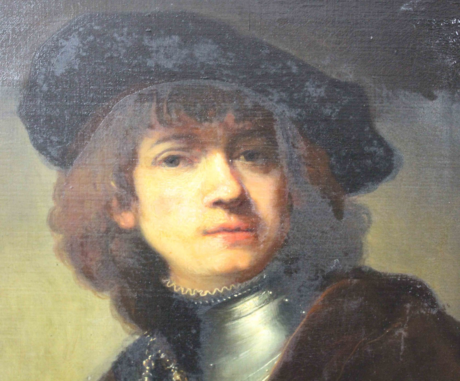 After Rembrandt van RIJN. Portrait of a young man with a beret and collar. - Bild 5 aus 11