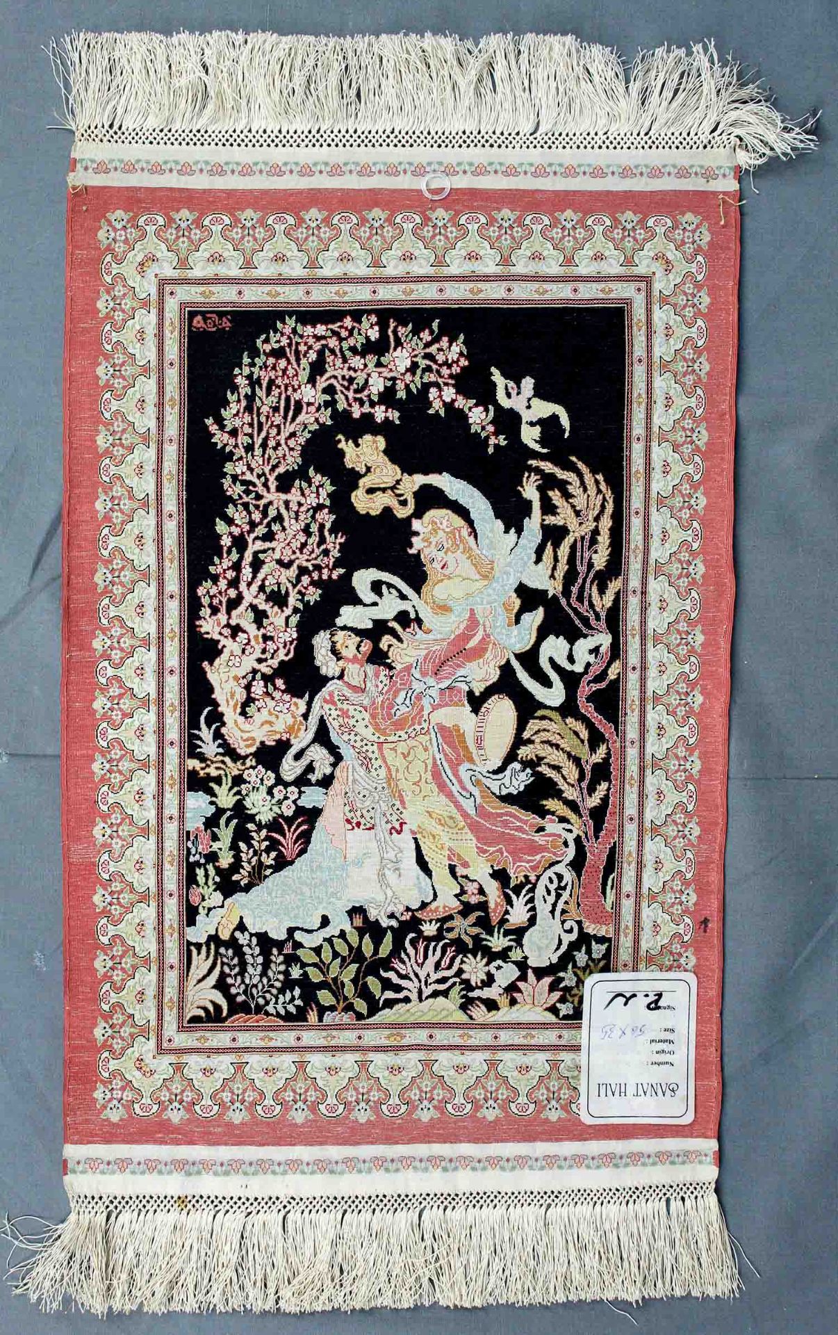 Hereke silk tapestry. Turkey. Insanely fine weave, 18 x 18. - Image 5 of 8