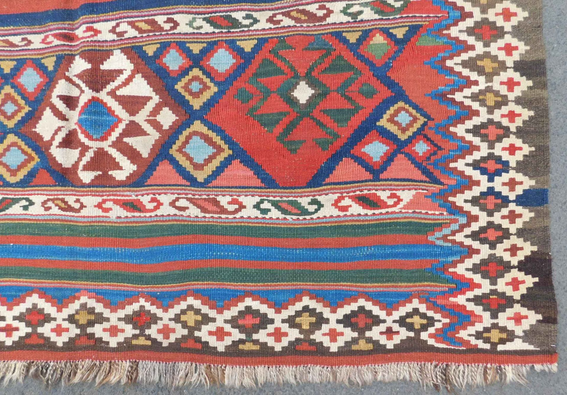 Shah- Savan Stripe Kilim. Caucasus. Antique, approx. 120 - 160 Jahre alt. - Image 6 of 12