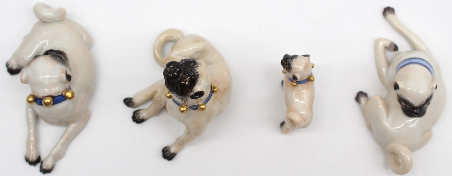 Meissen porcelain. 4 figures, pug. Up to 6 cm high. - Image 8 of 11