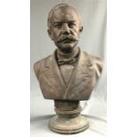 A. E. RUMPF (XIX). Bust of a gentleman. Bronze. '' 1886 ''.