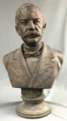 A. E. RUMPF (XIX). Bust of a gentleman. Bronze. '' 1886 ''.