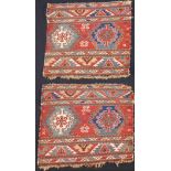 2 Sumak Mafrash sides. Caucasus. Antique, around 120 - 160 years old.