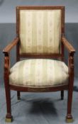 Empire armchair. Bergere. With bronze d'oré elements.