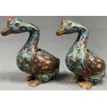 2 Cloisonné Enten. Gefäße. Wohl China antik.