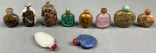 10 feine Snuff Bottles. Wohl China, Japan antik.