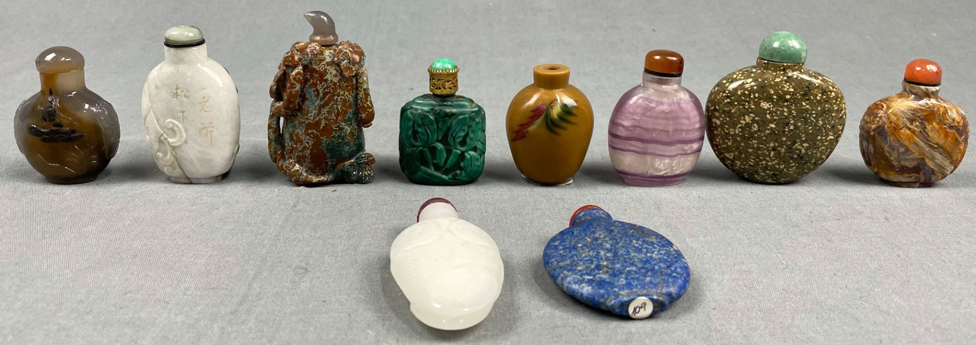 10 feine Snuff Bottles. Wohl China, Japan antik. - Image 3 of 9