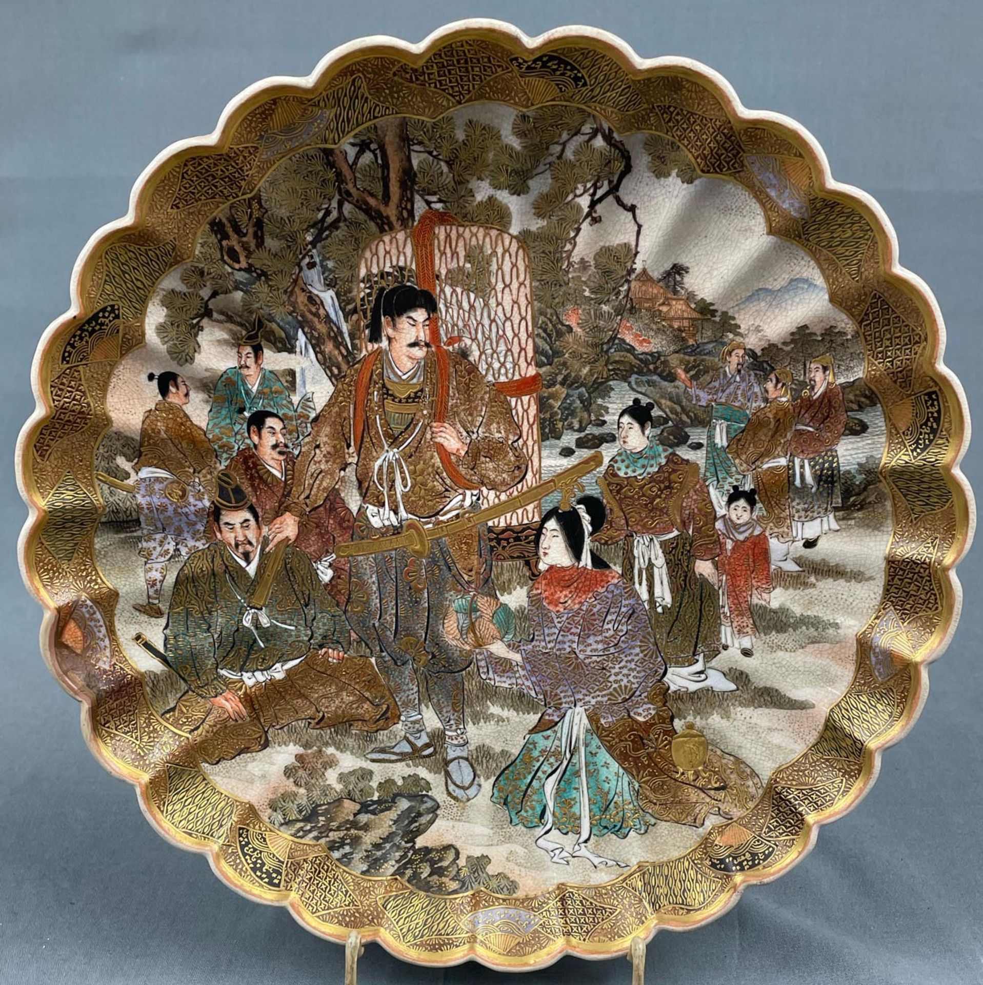 4 Platten Satsuma Porzellan. Wohl Japan alt, antik. - Image 19 of 31