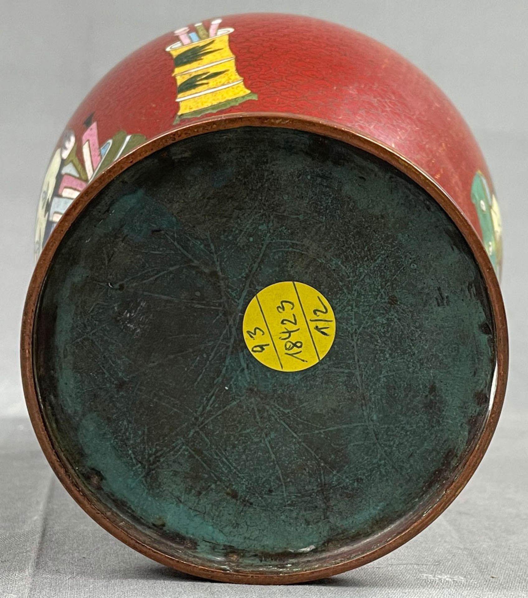 Vase Cloisonné. Wohl Japan, China antik. - Bild 12 aus 13