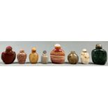 8 Snuff Bottles. Wohl China antik.