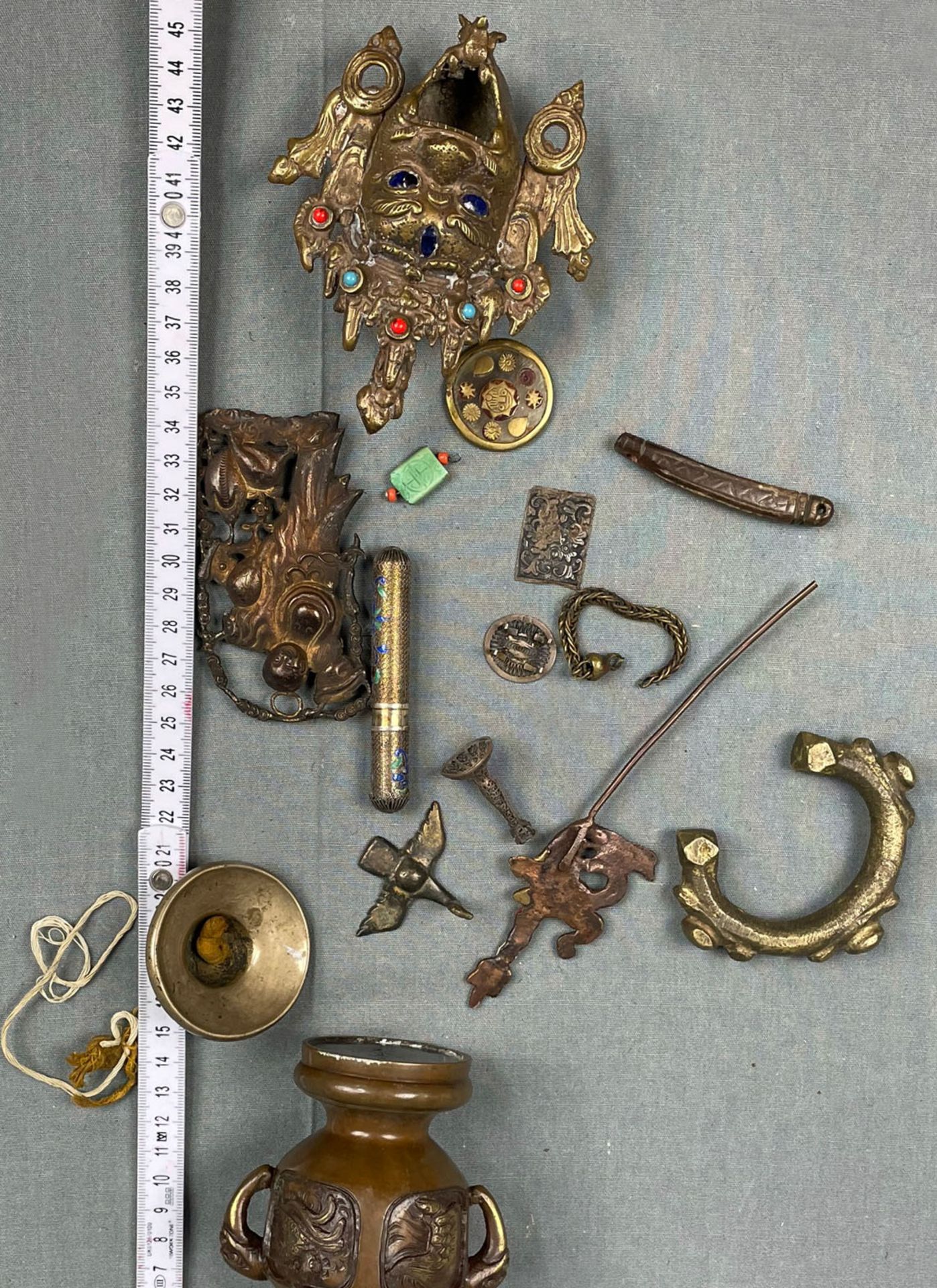 Sammlung Kleinteile. Auch Bronze Japan antik. - Bild 16 aus 16