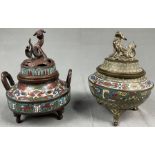 2 Cloisonné Weihrauchbrenner im antiken China - Stil.