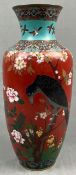 Cloisonné Vase mit Raben? Wohl China, Japan antik.