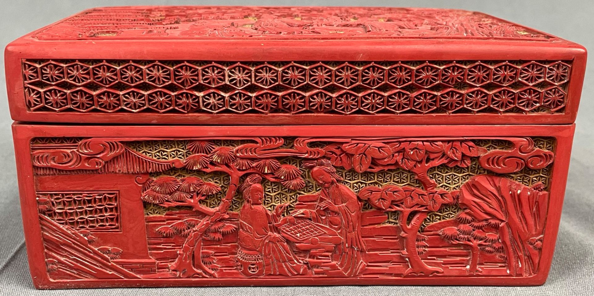 3 Schachteln. Wohl Rotlack China antik. - Image 9 of 12