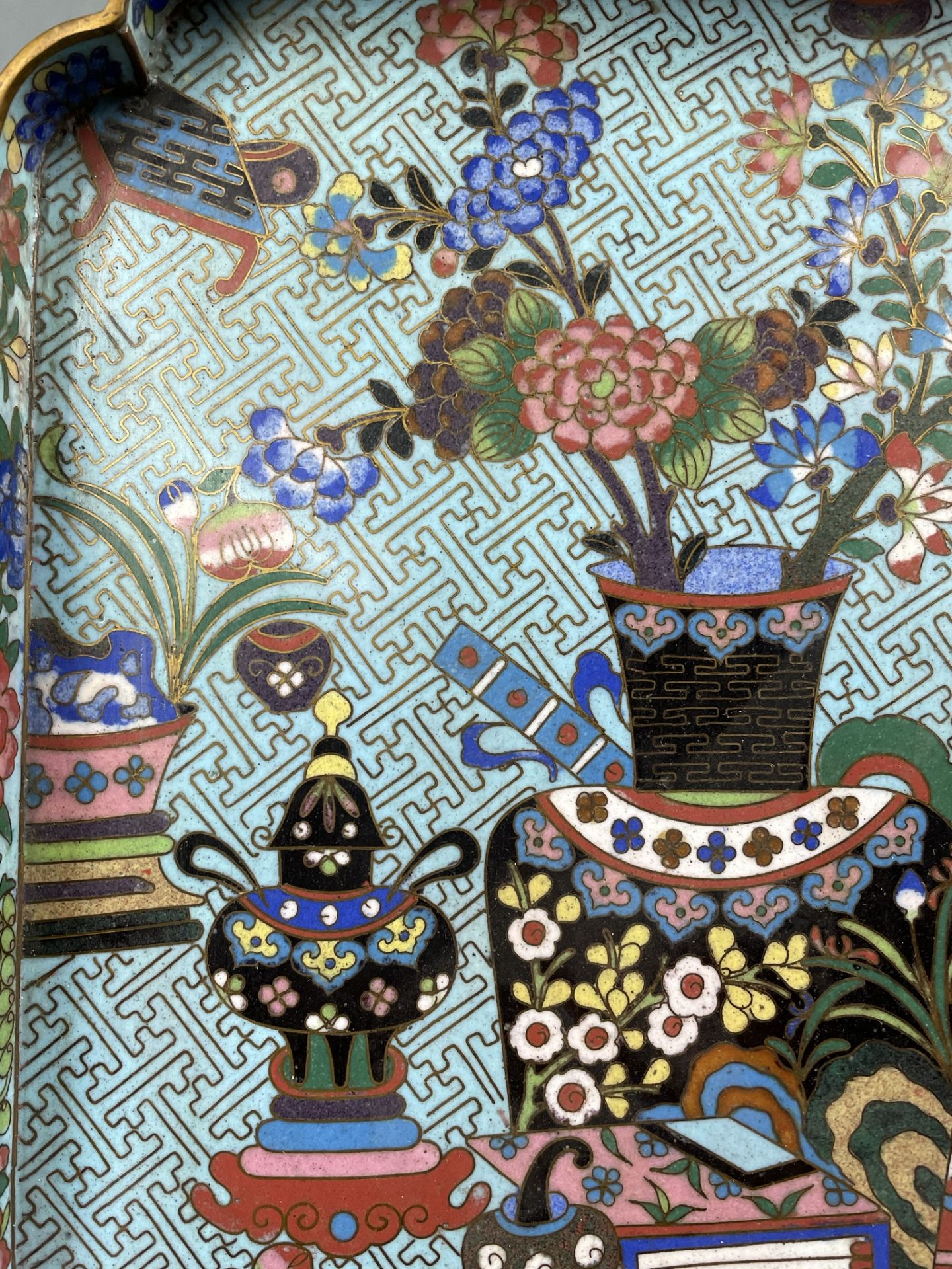 2 Cloisonné Tabletts. Wohl Japan, China antik. - Image 12 of 20