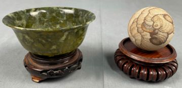 Gelehrtenstein und Koppchen Jade? Wohl China antik.