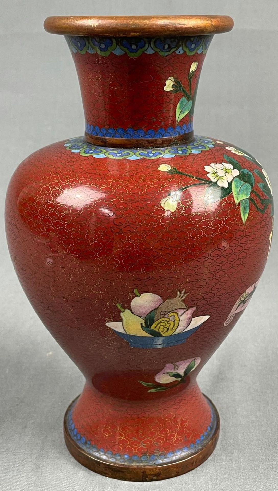Vase Cloisonné. Wohl Japan, China antik. - Bild 5 aus 13
