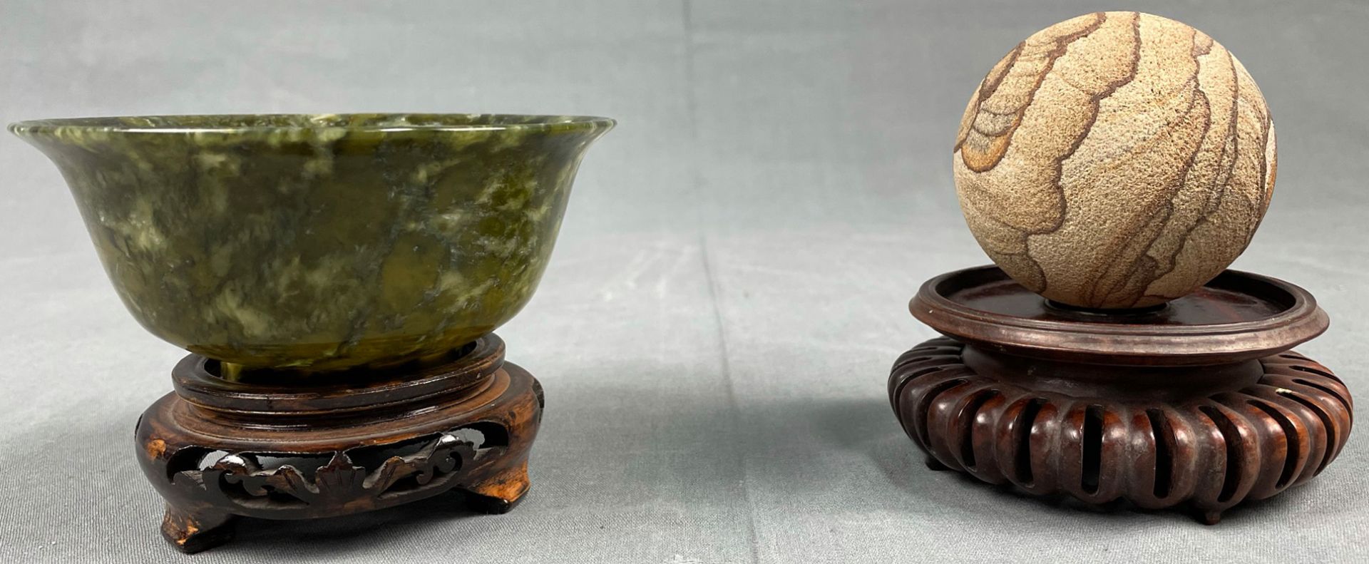 Gelehrtenstein und Koppchen Jade? Wohl China antik. - Image 3 of 10