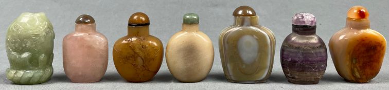 7 Snuff Bottles. Wohl China antik.