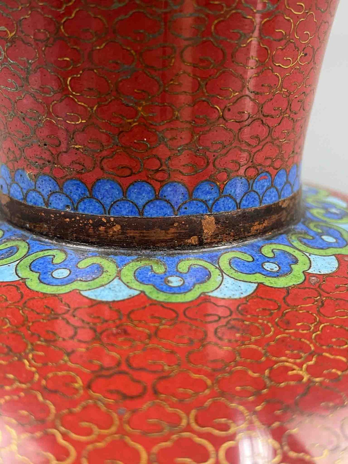 Vase Cloisonné. Wohl Japan, China antik. - Bild 10 aus 13